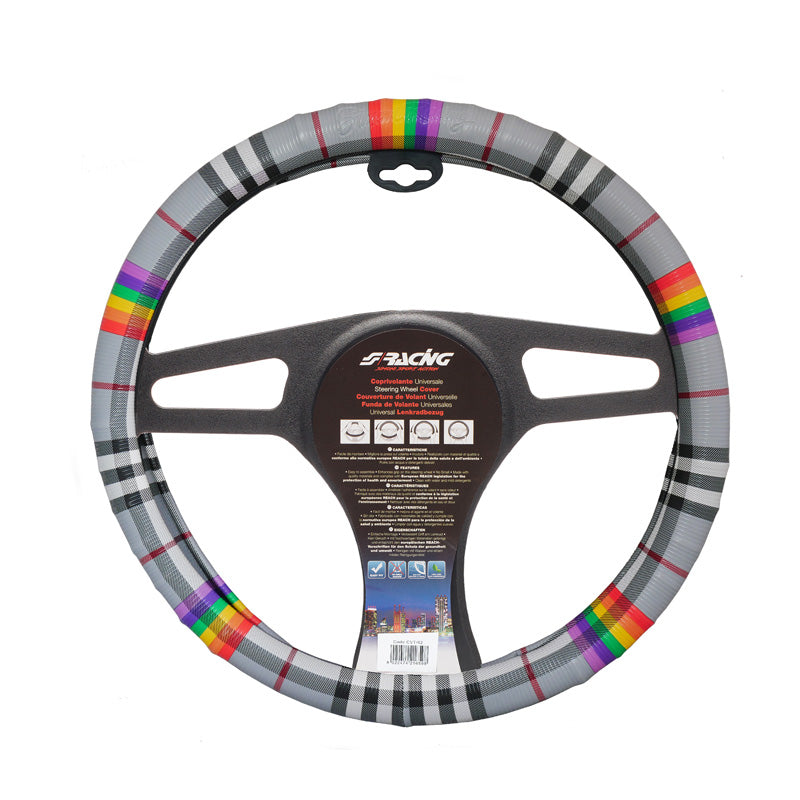 Simoni Racing, Funda de volante Fancy Ratchet Ratteleder - Ecoleather multicolor - 37-39cm