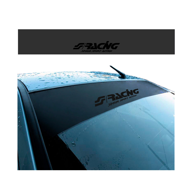 Simoni Racing, Osłona przeciwsłoneczna - 150x24cm - matowa czerń z logo