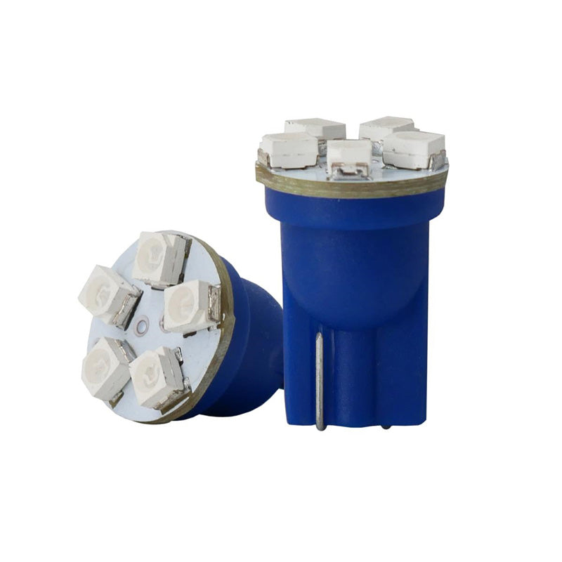 Simoni Racing, fuente de luz T10 'Hyper Multi' de 6 LED - azul - juego de 2 uds.