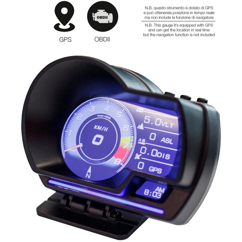 Simoni Racing, Digital Instrument Cluster, Head-Up Display, OBDII + GPS