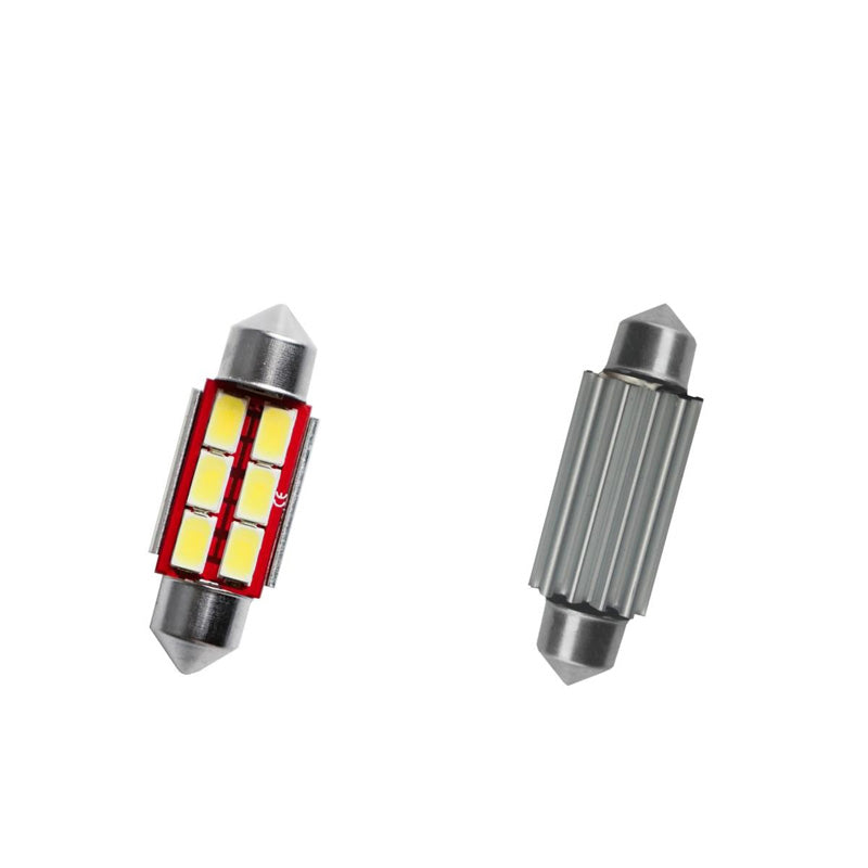 Simoni Racing, Lampadine Pinol 6 LED da 31mm - Bianco - 2 pz.