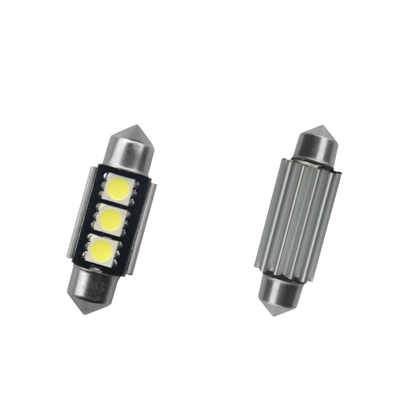 Simoni Racing, Lampadina a siluro a 3 LED 'Warning LED 9' con interruttore di avviso - Bianco super - 42mm - 2 pz.