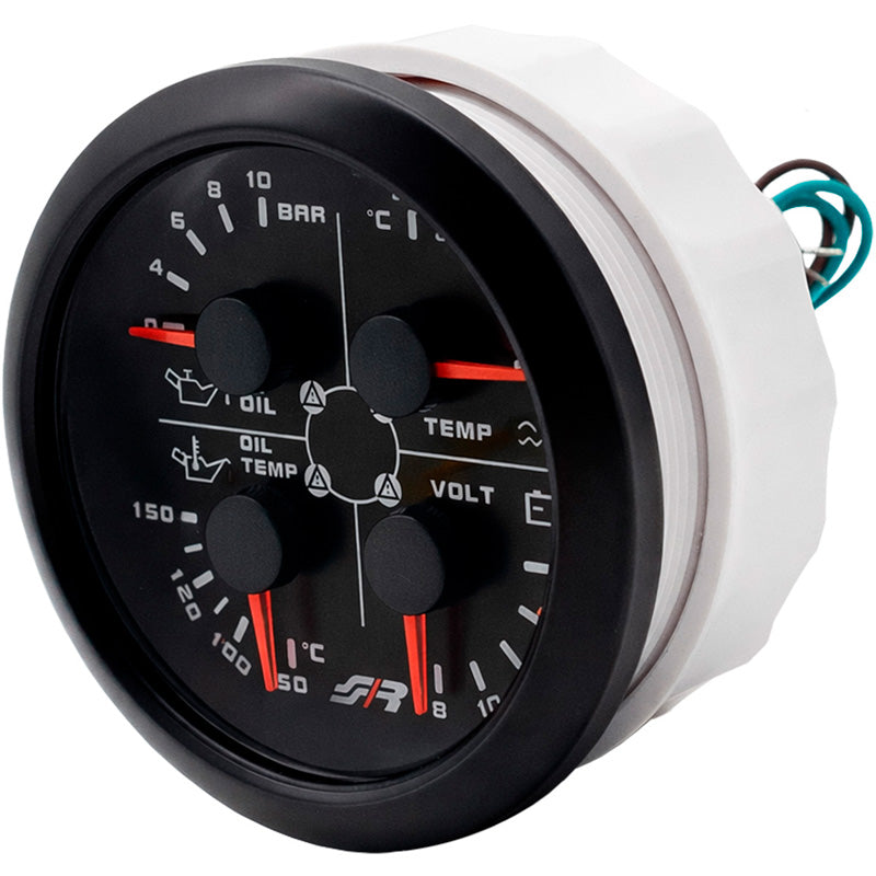 Simoni Racing, Multifunction instrument 3.3'' (85mm), Oil Pressure/ Oil Temperature / Water Temperature / Voltage