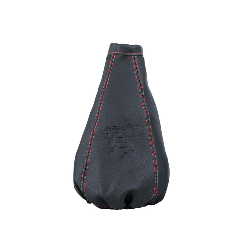 Simoni Racing, Univerzální manžeta řadicí páky - černá s červeným prošitím - 125x125mm/Ø140mm