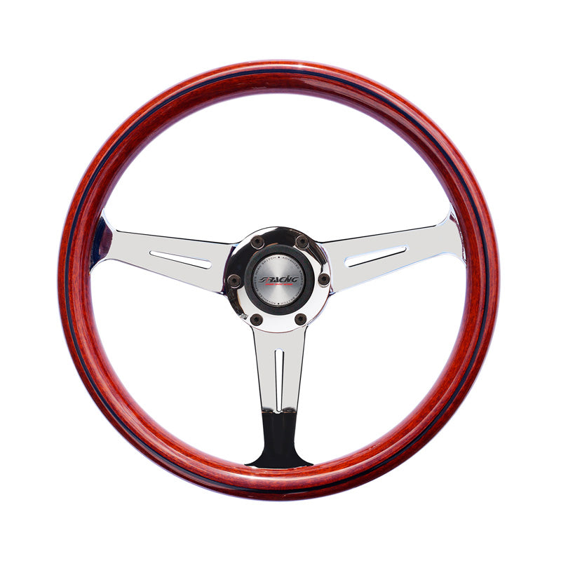 Simoni Racing, Volante deportivo universal Resia, madera, 350 mm, montaje tipo Nardi