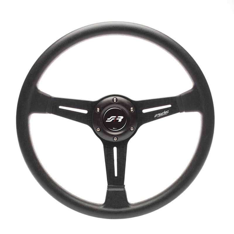 Simoni Racing, volante deportivo, Slag - PU negro - diámetro 350mm