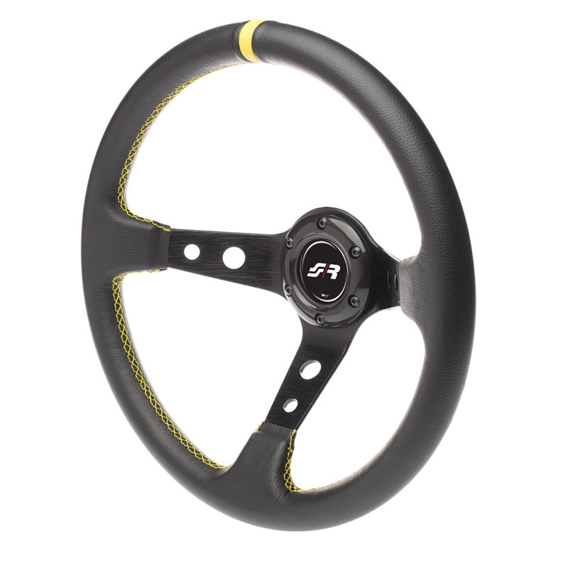 Simoni Racing, volante deportivo, Speciale - ecopiel negra/amarillo - diámetro 350mm