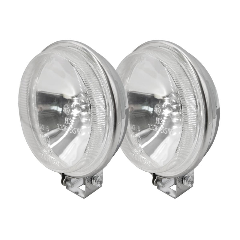 Simoni Racing, proiettori supplementari universali 115mm - H3 - cromato - 1350Lm - 3200K - 55W - 12V - Set di 2