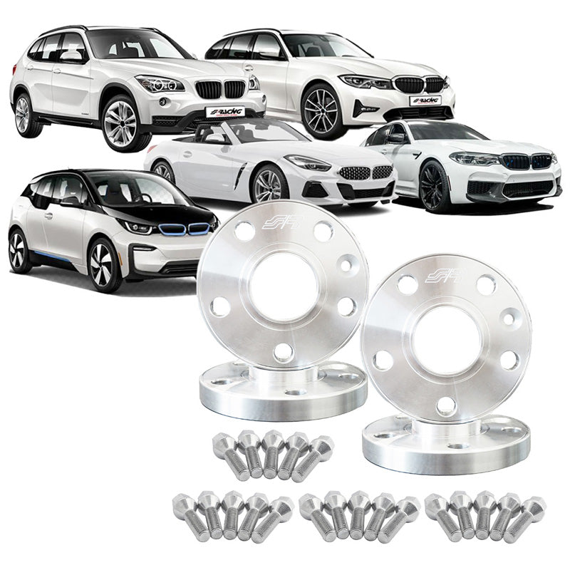 Simoni Racing, Aluminium Spacer Kit, 2x15mm (FA) og 2x18mm (RA), med hjulbolte, passer til BMW