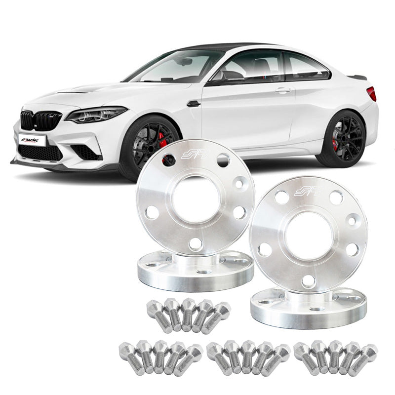 Simoni Racing, kit de separadores, aluminio, 2x12mm(FA) + 2x12mm(RA), así como pernos de rueda, compatible con BMW