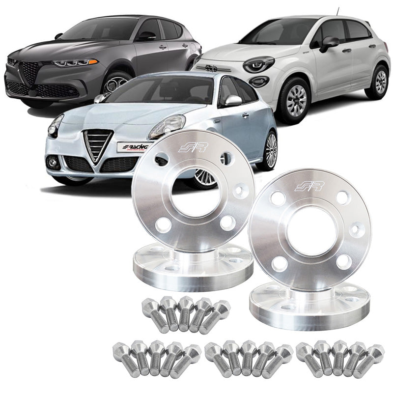 Simoni Racing, Spacer Kit, Aluminium, 2x17,5mm(FA) + 2x20mm(RA), passer til Fiat, Alfa Romeo