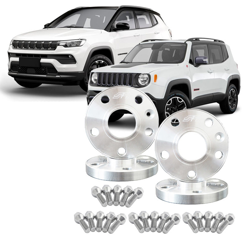 Simoni Racing, kit distanziali, alluminio, 2x17,5mm(FA)/2x20mm(RA) incl. bulloni ruota, adatto a Jeep varie