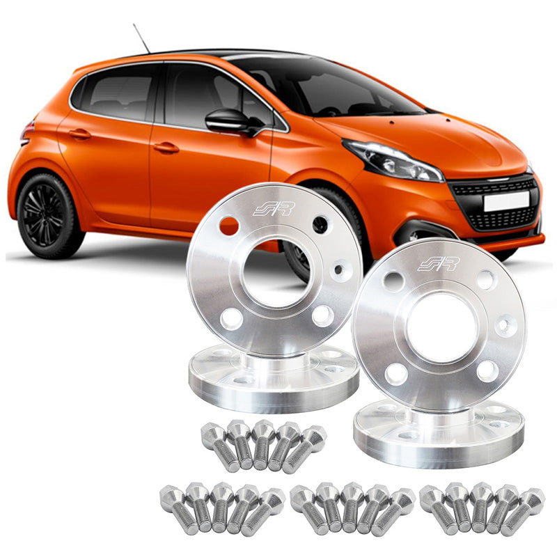 Simoni Racing sada hliníkových distančních podložek pod kola (5x108 Q65,1), Peugeot 3008 (16-24) - 2x16mm(FA) - 2x20mm(RA) (náboj 65,1mm) včetně šroubů kol - vhodné pro různé modely Peugeot