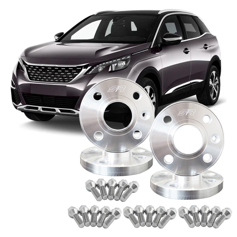 Simoni Racing sada hliníkových distančních podložek pod kola (4x98 Ø65,1), Peugeot 208 (12-19) - 2x16mm(FA) - 2x20mm(RA) (náboj 65,1mm) včetně šroubů kol - vhodné pro různé modely Peugeot