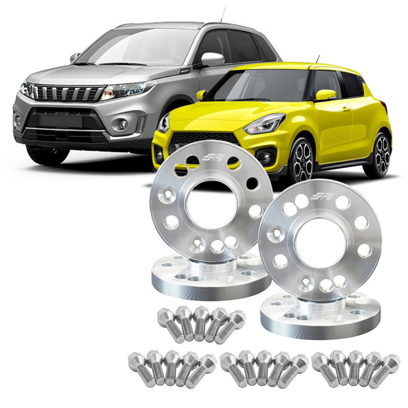 Simoni Racing, kit de separadores, aluminio, 2x16mm(FA) - 2x20mm(RA) incl. tornillos, compatible con Suzuki, cubo 60,1mm