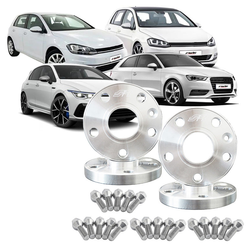 Simoni Racing, Spacer Kit, Aluminium, 2x13mm(FA) - 2x15mm(RA) (Nav 57,1mm), inkluderer hjulbolte, passer til Audi, VW