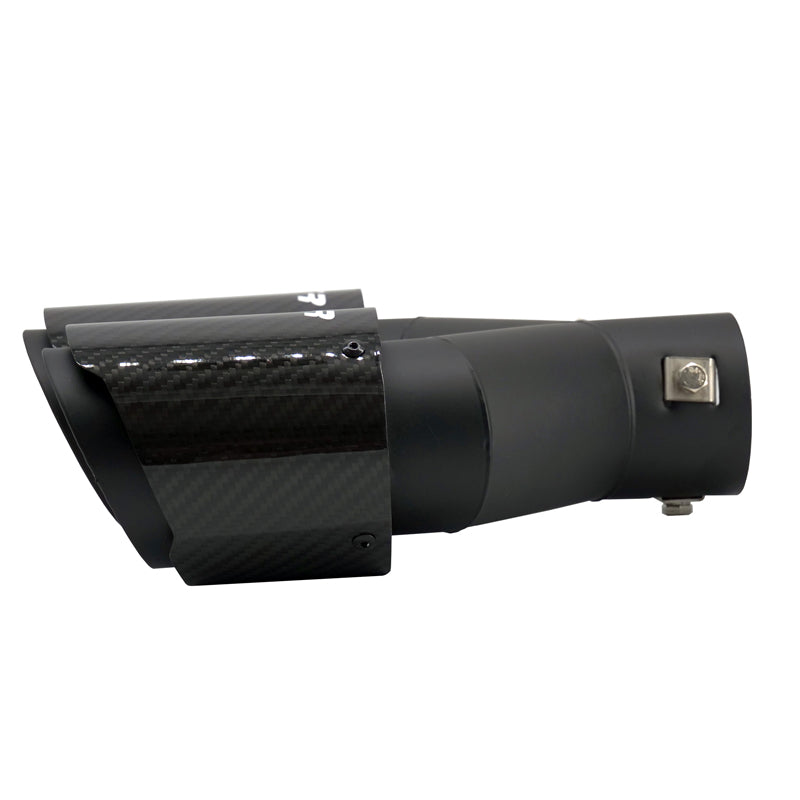 Simoni Racing, Rørhale, Dobbelthøjre Rund/Skrående Sort & Carbon, Ø89xL245-260mm