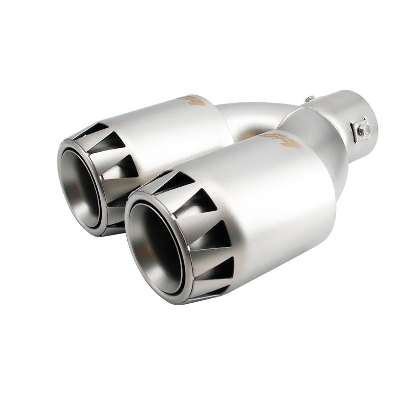 Simoni Racing uitlaattip dubbele rond Inox - Titanium Jet Engine-design 185x88xL245mm - montage ->39-63mm