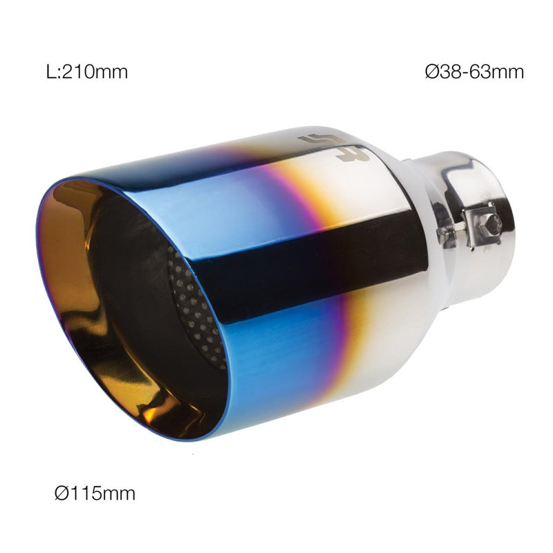 Simoni Racing, końcówka wydechu, okrągła/ścięta Ti-Tip - Ø114xL210mm - montaż ->60mm