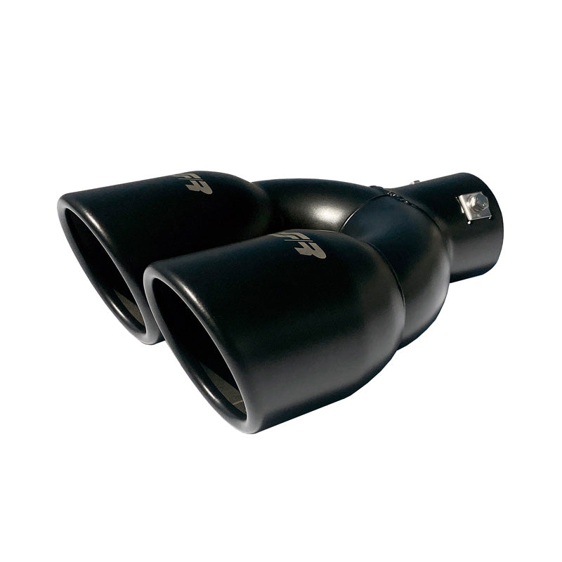 Simoni Racing, Terminale di scarico, Double Round Inox - Nero - Ø90xL240mm - Installazione ->34-57mm