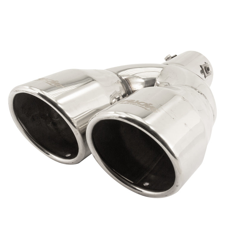 Simoni Racing, końcówka wydechu, podwójna okrągła ze stali nierdzewnej - Ø90xL242mm - montaż ->62mm
