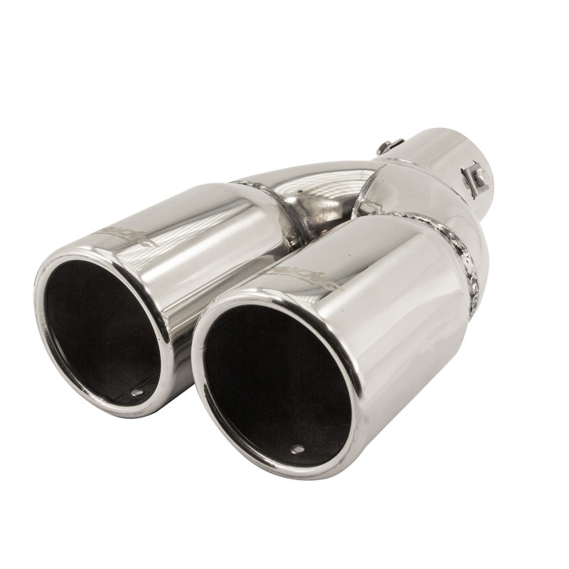Simoni Racing, końcówka rury wydechowej, Double Round Inox - Ø76xL230mm - montaż ->61mm