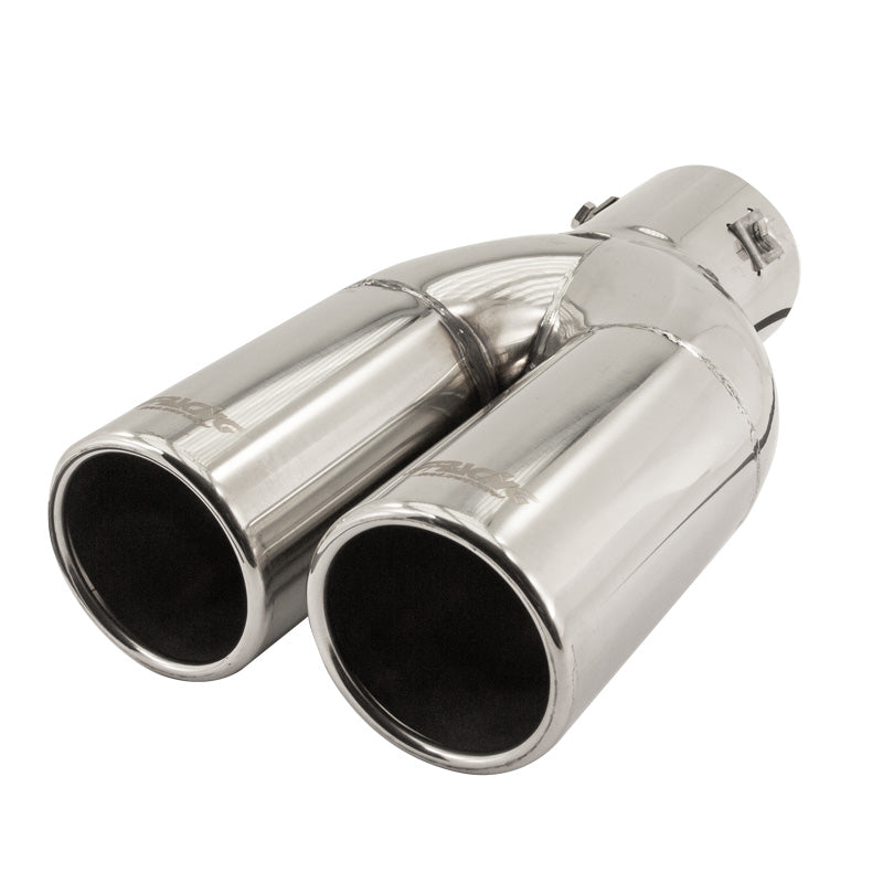 Simoni Racing, końcówka wydechu, Double Round Inox - Ø63xL220mm - montaż ->60mm