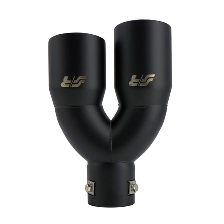 Simoni Racing, Rørhale, Sort rustfrit stål, 2xØ76xL240mm, passer til tilslutning 34-60mm