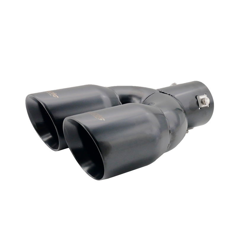 Simoni Racing, terminale di scarico, doppio rotondo/inclinato Inox Black - 2xØ76xL240mm - Installazione 34-60mm