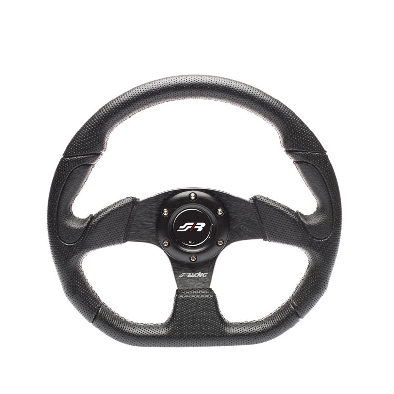 Simoni Racing, volante deportivo, X2 Poly Pelle - cuero sintético negro - diámetro 330mm