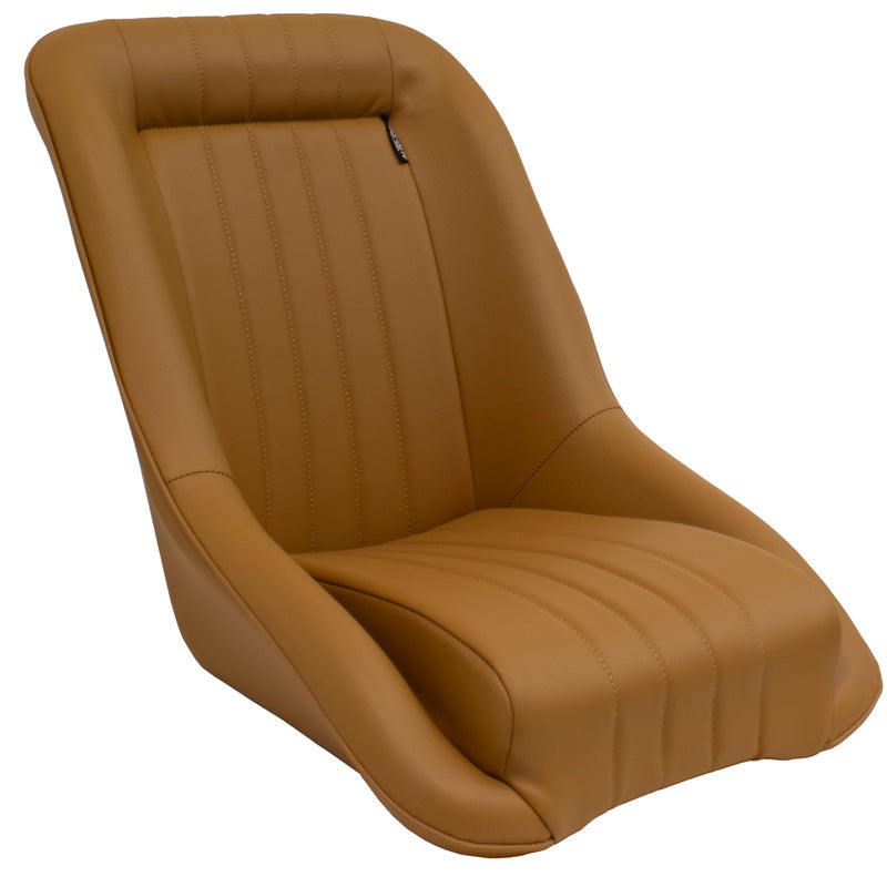 AutoStyle, sedile sportivo 'Classic' - Beige effetto pelle - schienale fisso - incl. guide