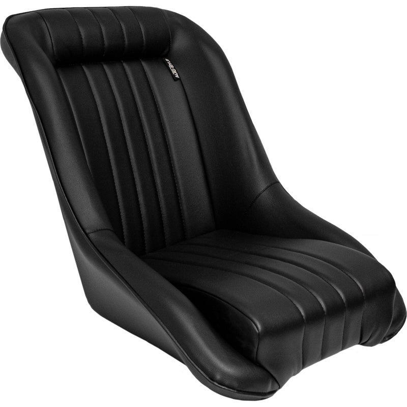 AutoStyle, sedile sportivo 'Classic' - Similpelle nera - schienale fisso - incl. guide scorrevoli