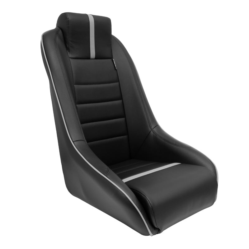 AutoStyle, sedile sportivo 'Classic RS' - Nero/Grigio - schienale fisso + poggiatesta integrato - incl. guide