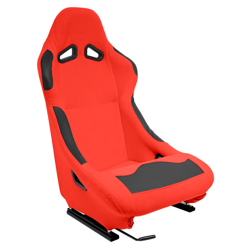 AutoStyle, Sedile sportivo 'BW' - Rosso - Schienale fisso - Incl. guide di scorrimento