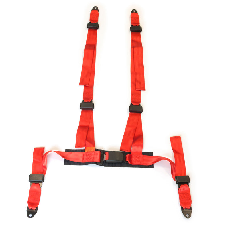 AutoStyle, Cinturón de seguridad racing de 4 puntos - Rojo - Marcado E