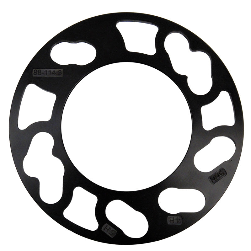 TPI, juego universal de separadores de rueda - 5mm - 4/5 agujeros - PCD 98-114,3mm - negro