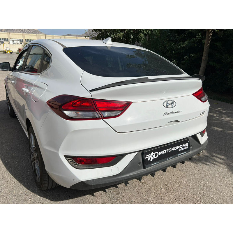 Motordrome, Trunk spoiler lip, Fits Hyundai i30 III Fastback incl. N-Line 2017- (ABS Gloss black)