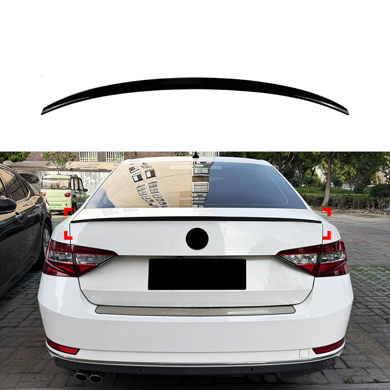 AutoStyle, Bagspoiler, Blank sort, passer til Skoda Superb III (3V) Sedan (2015-2023)