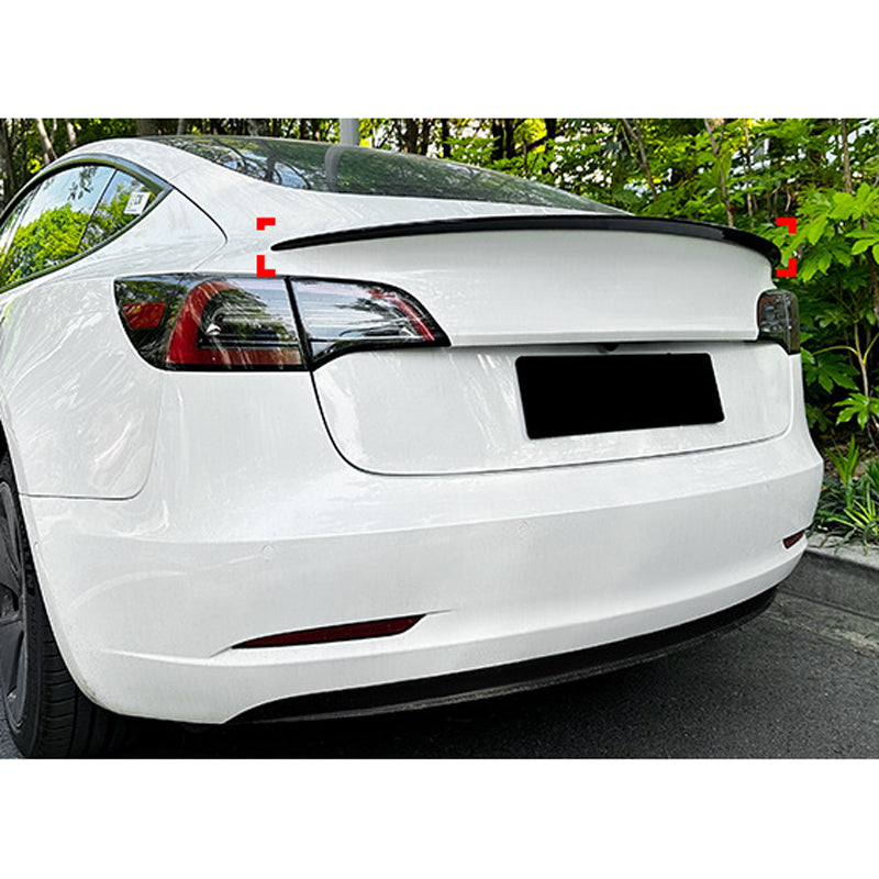 AutoStyle, tylny spojler, czarny na wysoki połysk ABS, pasuje do Tesla Model 3 (2017- z faceliftem)