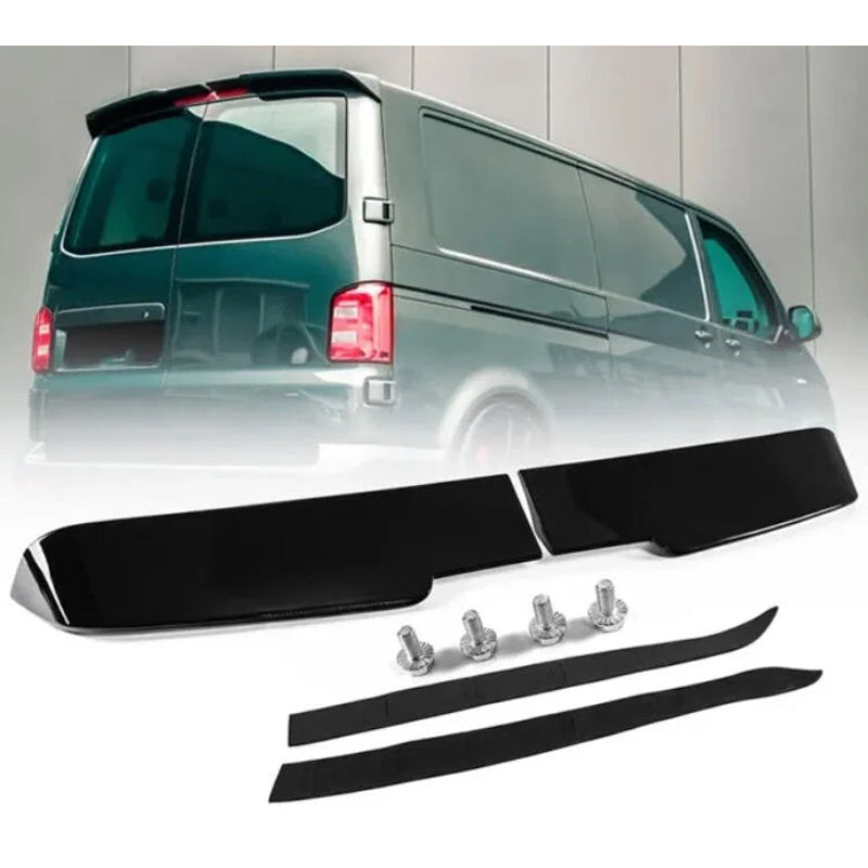 Spoiler posteriore del tetto AutoStyle adatto per Volkswagen Transporter T5 2003-2010 / T5.1 2010-2015 / T6 2015-2020 / T6.1 2020- (con 2 porte a battente) (ABS nero lucido)