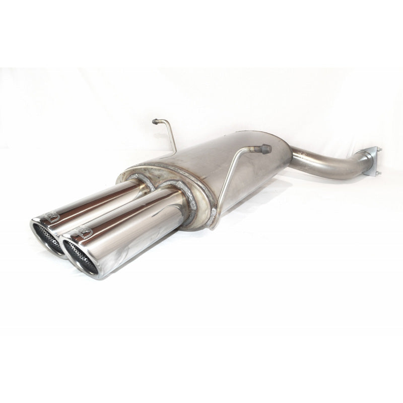 Ulter Sport, Scarico sportivo, acciaio inox,  adatto a BMW E46 6-Cilinder Sedan/Coupe/Touring 320i 110kW/323i 125kW/328i 142kW 1998-2005 (with 1 connection pipe) 2x 70mm
