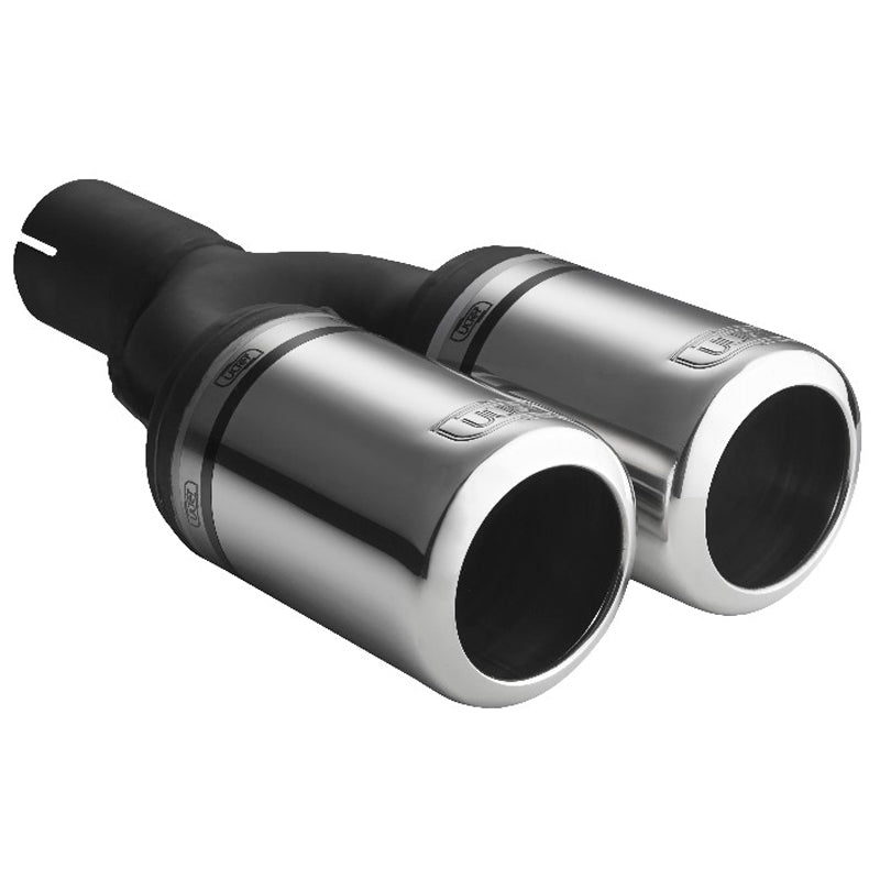 Ulter Sport, embout d'échappement - double rond Ø80mm grand bord - longueur 200mm (sans silencieux) - installation ->50mm - Inox