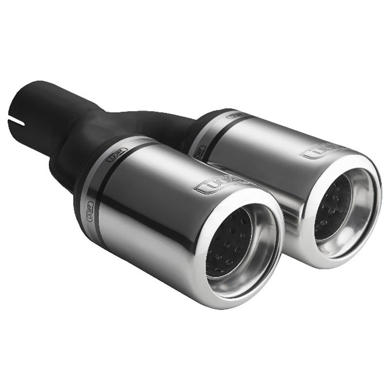 Ulter Sport, embout d'échappement - double rond Ø80mm type 2 - longueur 200mm - installation ->50mm - Inox