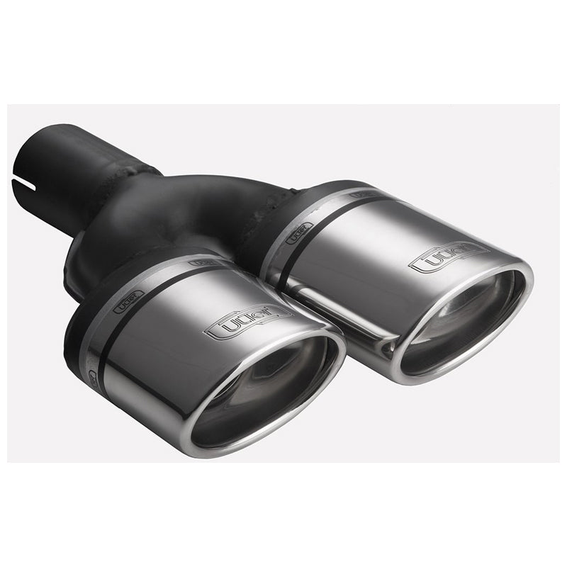 Ulter Sport, koncovka výfuku (levá) - Double Oval 95x65mm Slanted - Délka 200/180mm - Montáž ->50mm - Inox