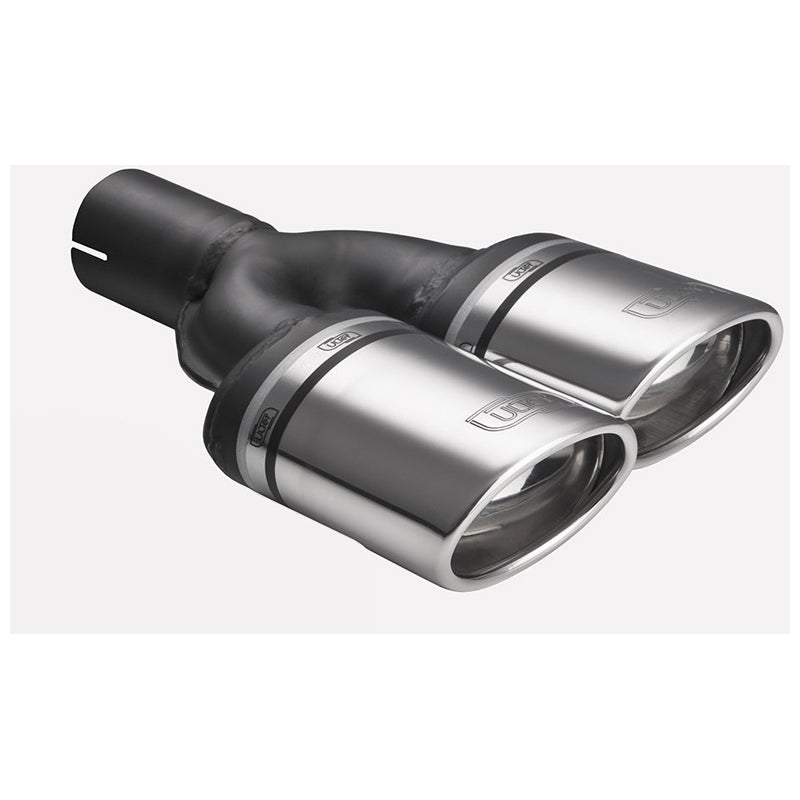 Ulter Sport, embout d'échappement (droite) - double ovale 95x65mm incliné - longueur 200/180mm - installation ->50mm - Inox