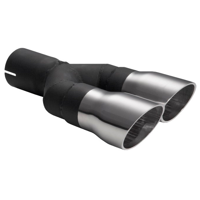 Ulter Sport, terminale di scarico - doppio tondo Ø60mm Race - lunghezza 175mm - montaggio ->50mm - Inox