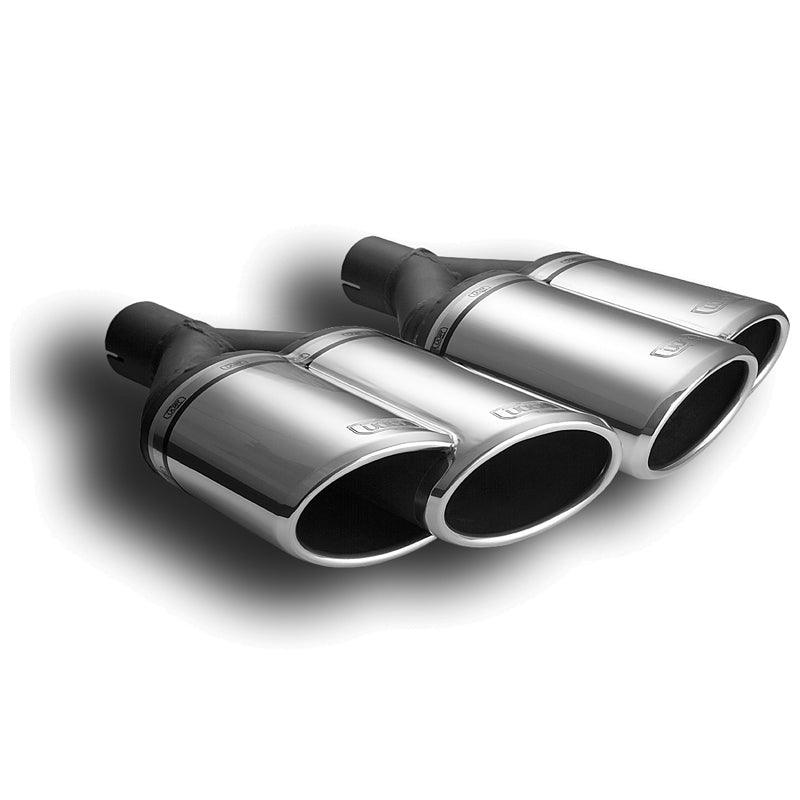 Ulter Sport, terminale di scarico (destro) - doppio ovale 160x65mm - lunghezza 200mm - montaggio ->50mm - Inox