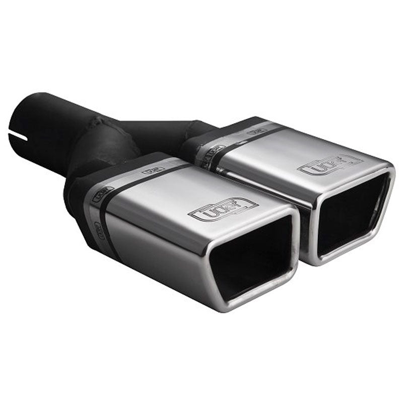 Ulter Sport, terminale di scarico - Doppio rettangolare 86x54mm - Lunghezza 200mm - Installazione ->50mm - Inox