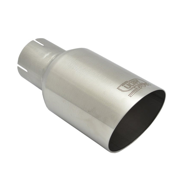 Ulter Sport, terminale di scarico - tondo Ø90mm inclinato - lunghezza 180mm - installazione ->50mm - Inox satinato spazzolato