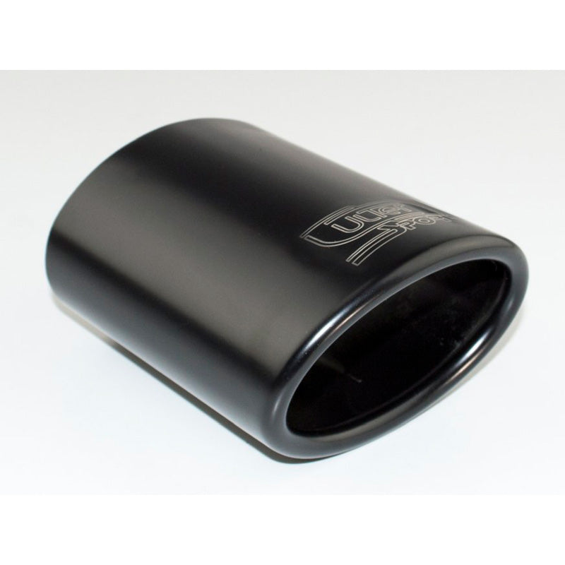 Ulter Sport, terminale di scarico - Ovale 95x65mm inclinato - Lunghezza 120mm - Installazione 40-55mm - Inox nero